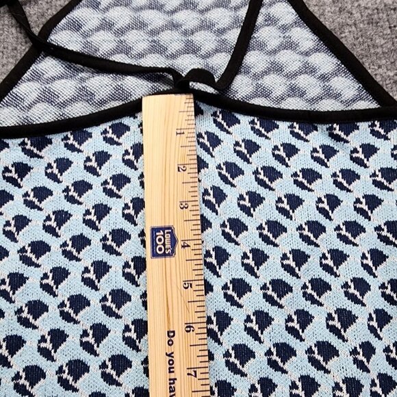 Zara Blue Knit Jacquard Y2K Midi Tank Dress Bodycon Sleeveless Blue size XS - Picture 7 of 12